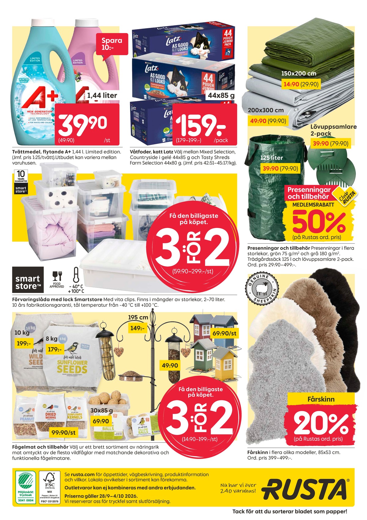 Se Rusta reklamblad för vecka 40 på Kampanjveckan.se. Se bra erbjudanden på många varor. Läs reklambladet här! Sida 16