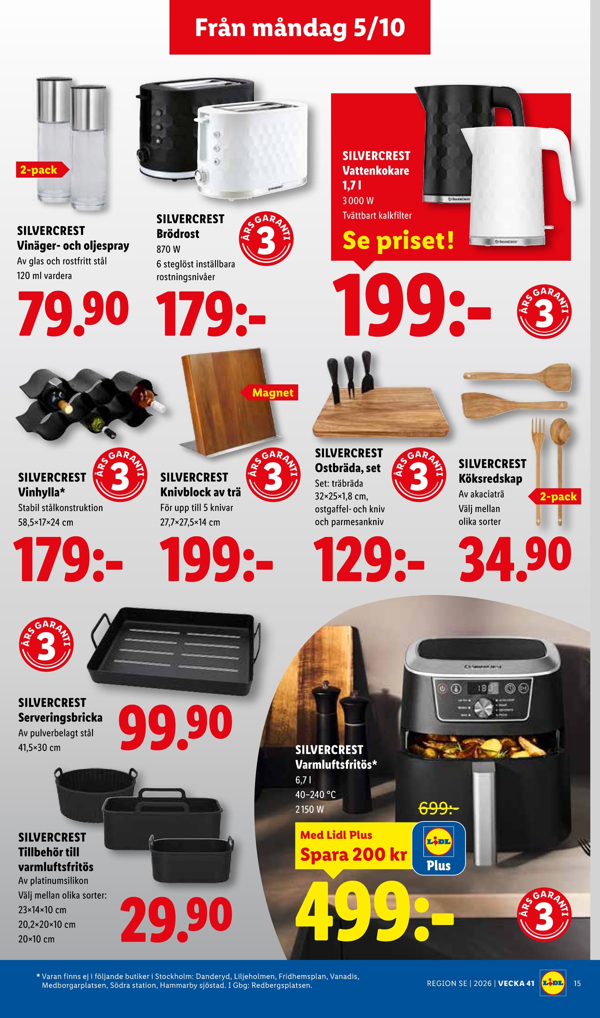 Se Lidl reklamblad för vecka 41 på Kampanjveckan.se. Se bra erbjudanden på många varor, t.ex. brödrost silvercrest eller andra varor. Läs reklambladet här! Sida 19