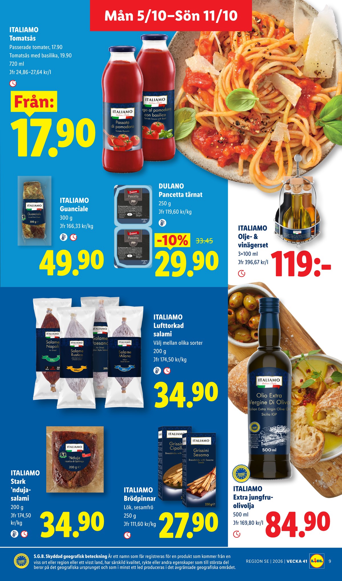 Se Lidl reklamblad för vecka 41 på Kampanjveckan.se. Se bra erbjudanden på många varor, t.ex. nduja italiamo eller andra varor. Läs reklambladet här! Sida 10