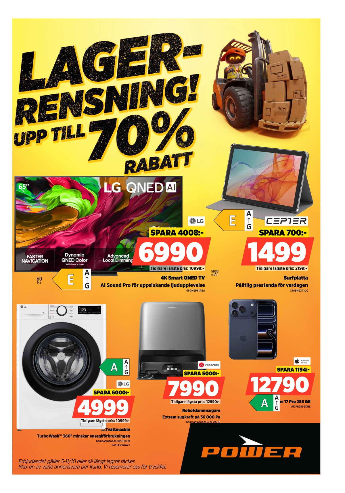 Se Power reklamblad för vecka 41 på Kampanjveckan.se. Se bra erbjudanden på många varor. Läs reklambladet här! Sida 1