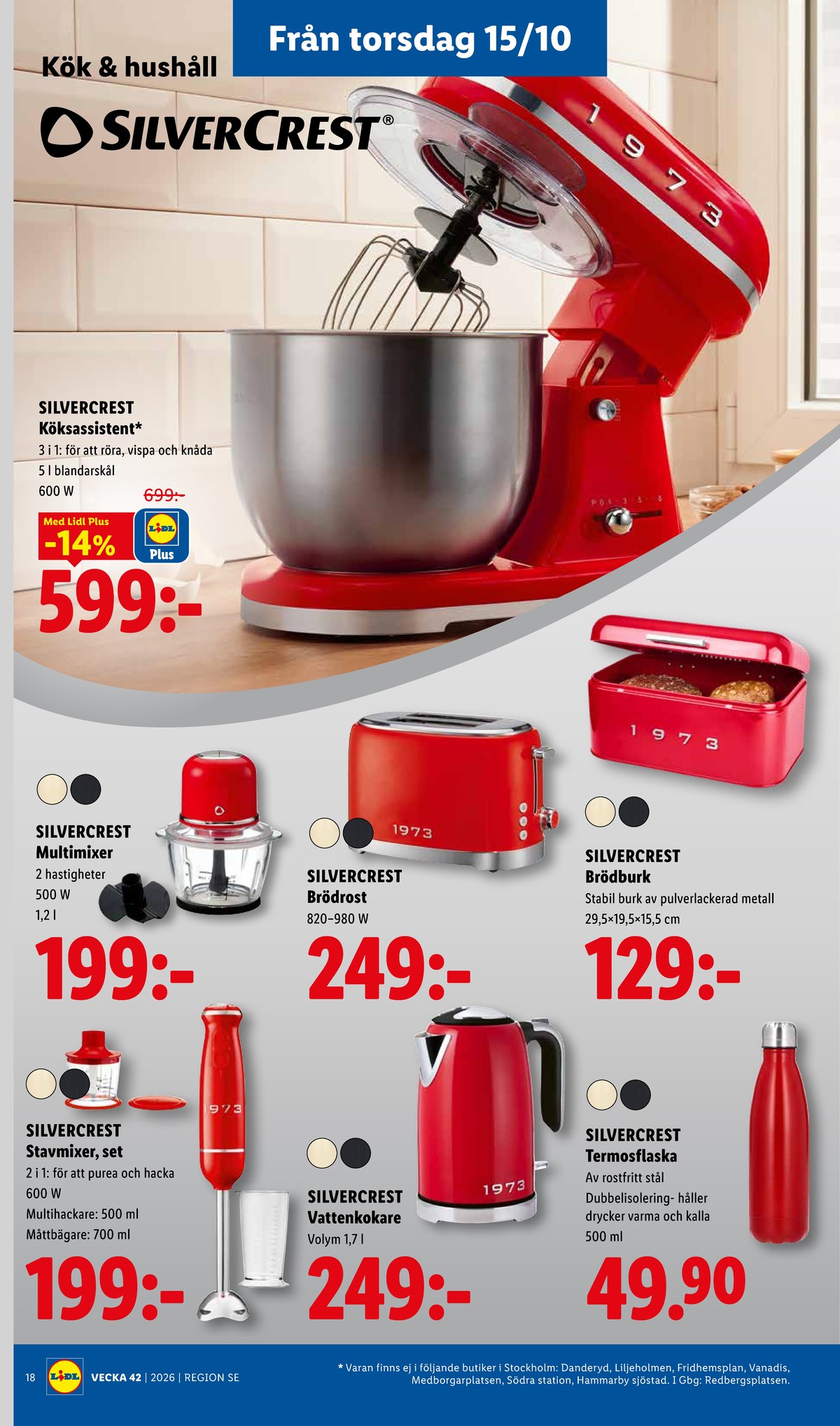 Se Lidl reklamblad för vecka 42 på Kampanjveckan.se. Se bra erbjudanden på många varor, t.ex. stavmixer silvercrest eller andra varor. Läs reklambladet här! Sida 23