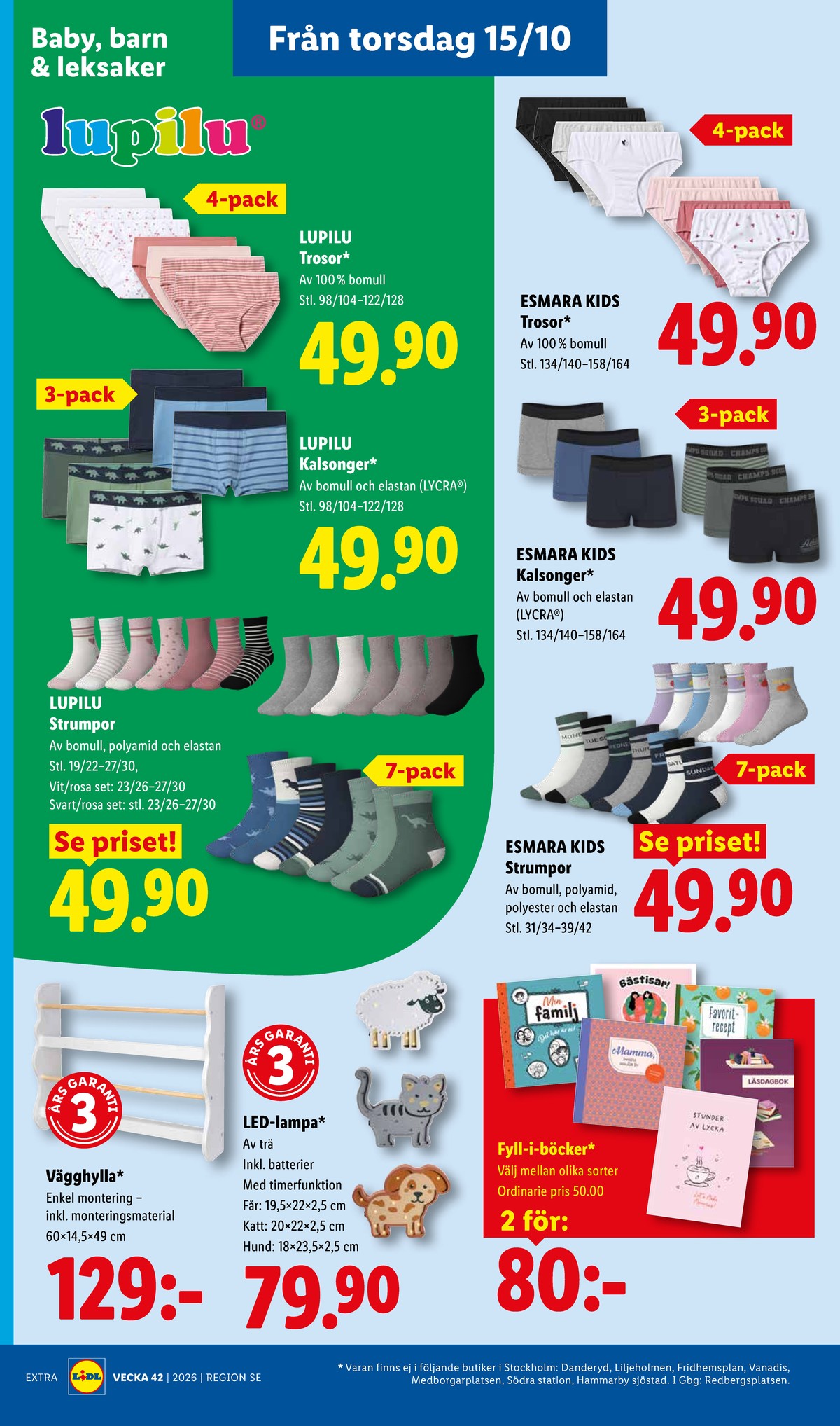 Se Lidl reklamblad för vecka 42 på Kampanjveckan.se. Se bra erbjudanden på många varor, t.ex. strumpor lupilu eller hyllor okänd. Läs reklambladet här! Sida 27

