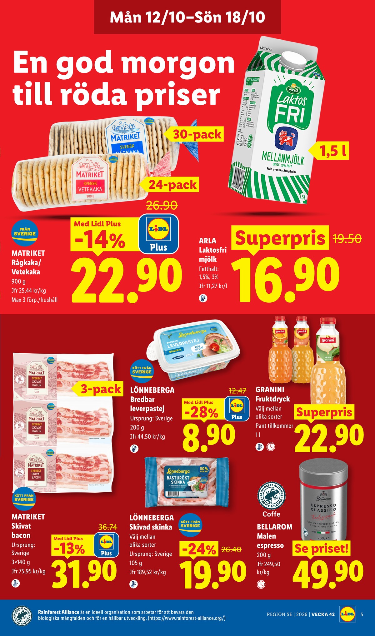 Se Lidl reklamblad för vecka 42 på Kampanjveckan.se. Se bra erbjudanden på många varor, t.ex. instant kaffe espresso eller andra varor. Läs reklambladet här! Sida 6