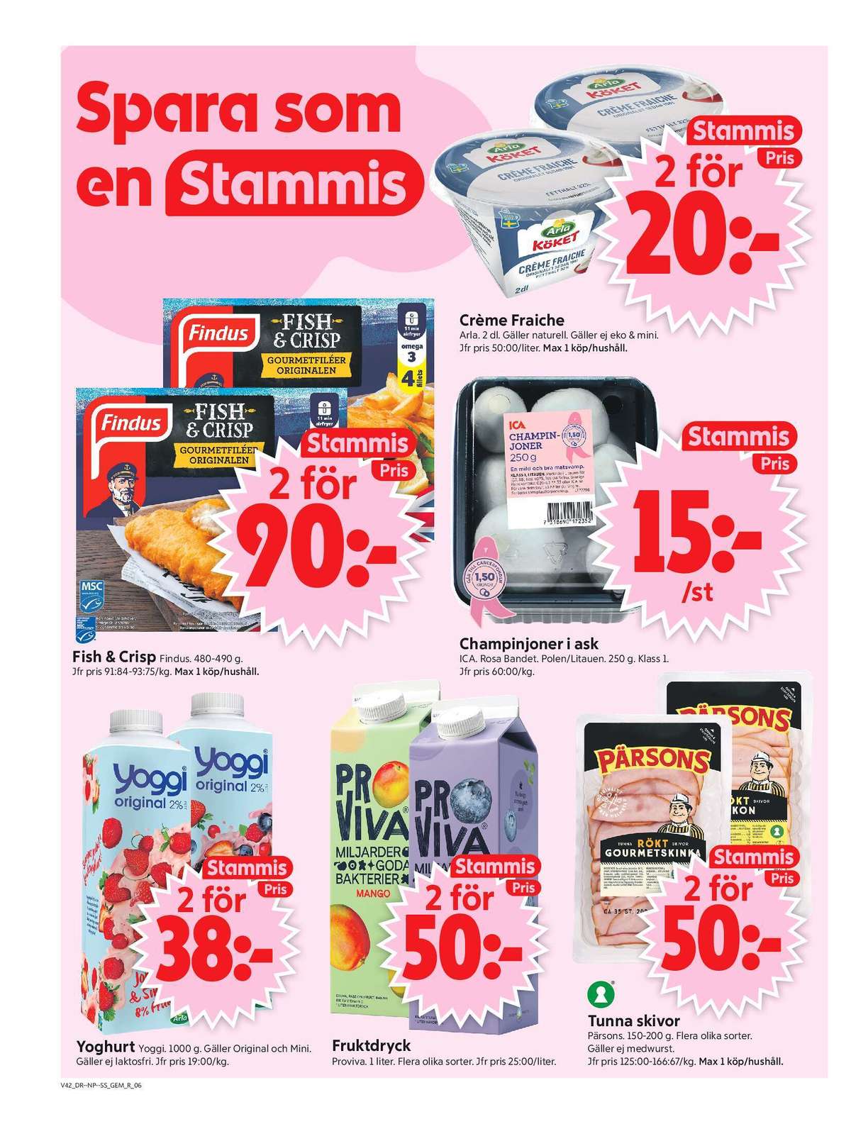 Se ICA Supermarket reklamblad för vecka 42 på Kampanjveckan.se. Se bra erbjudanden på många varor, t.ex. gourmetskinka rökt pärsons eller champinjoner ica. Läs reklambladet här! Sida 8
