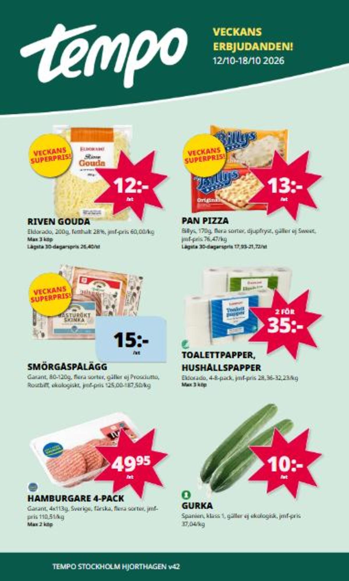 Se Tempo reklamblad för vecka 42 på Kampanjveckan.se. Se bra erbjudanden på många varor. Läs reklambladet här! Sida 1