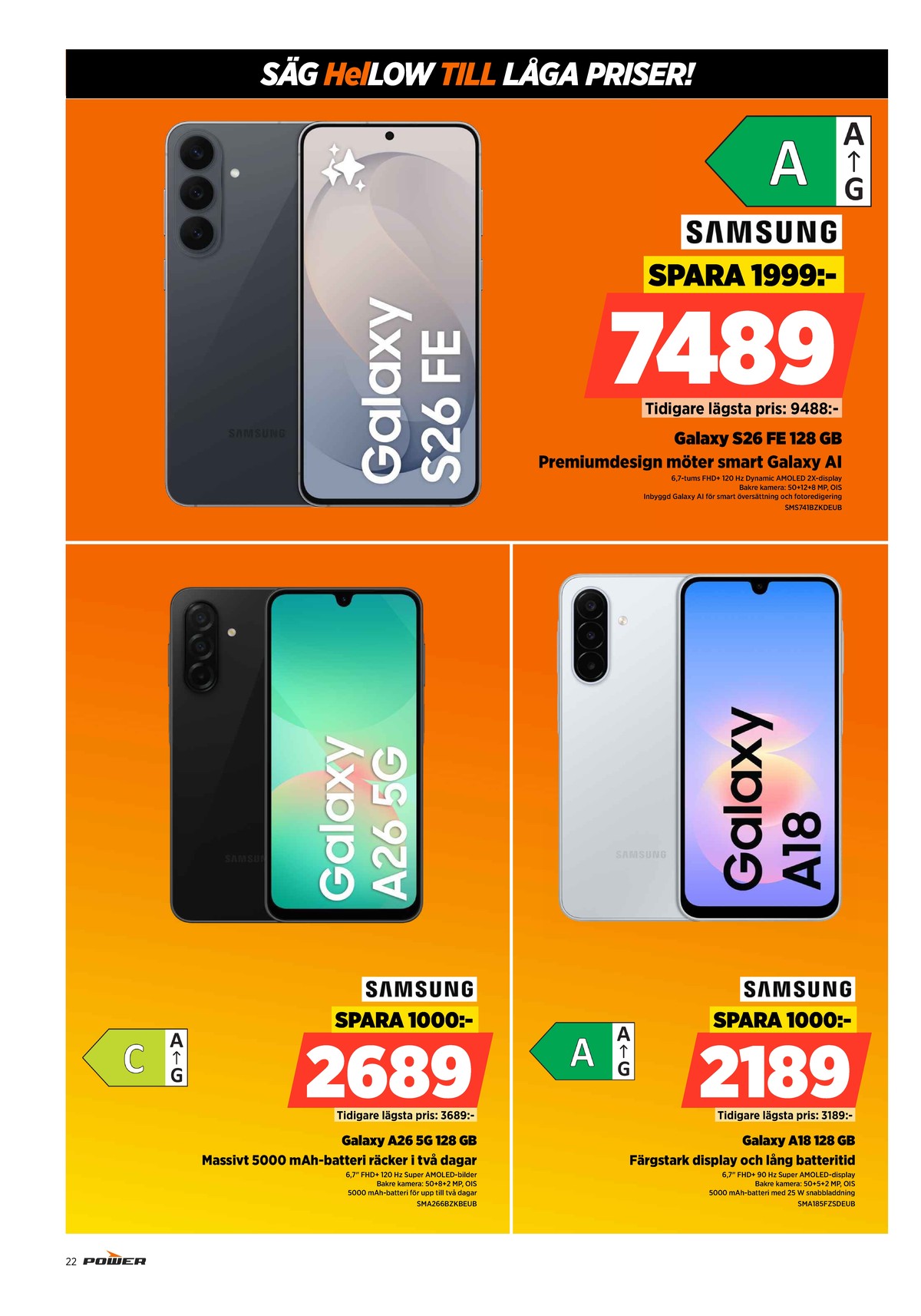 Se Power reklamblad för vecka 42 på Kampanjveckan.se. Se bra erbjudanden på många varor. Läs reklambladet här! Sida 22