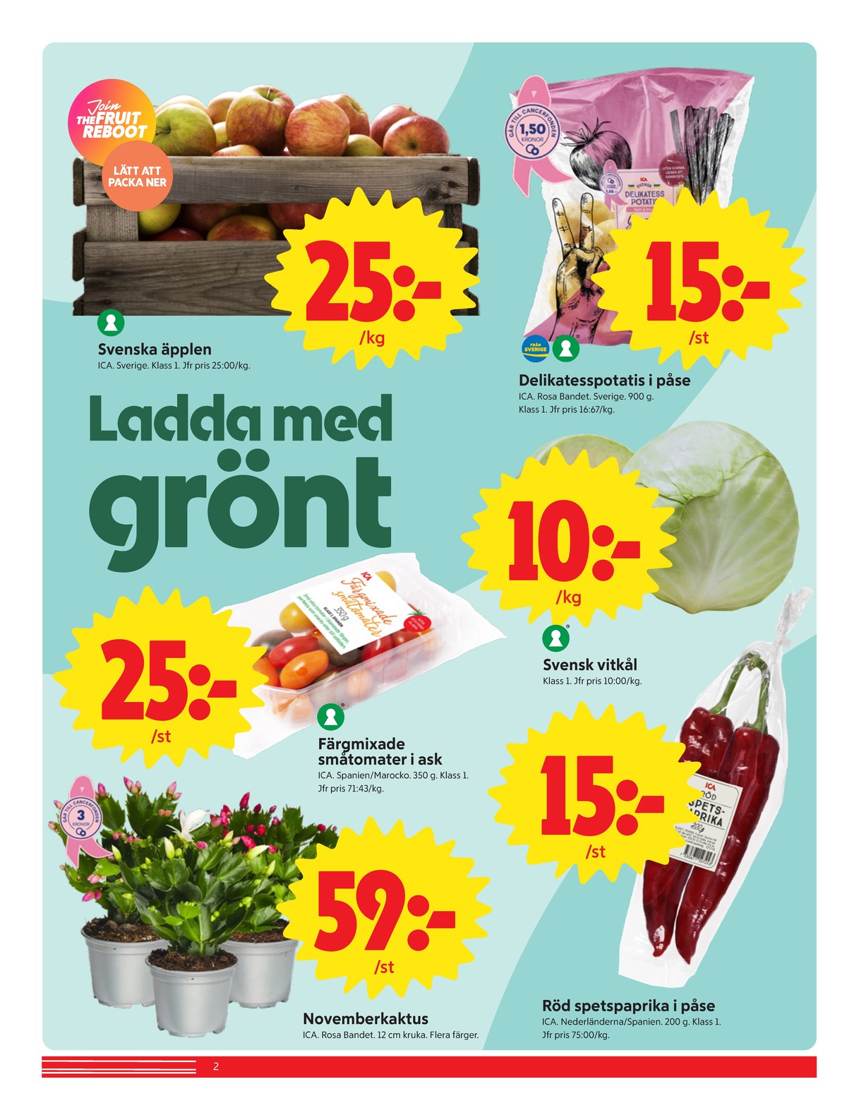 Se ICA Nära reklamblad för vecka 43 på Kampanjveckan.se. Se bra erbjudanden på många varor, t.ex. Äpplen ica eller tomater ica. Läs reklambladet här! Sida 2
