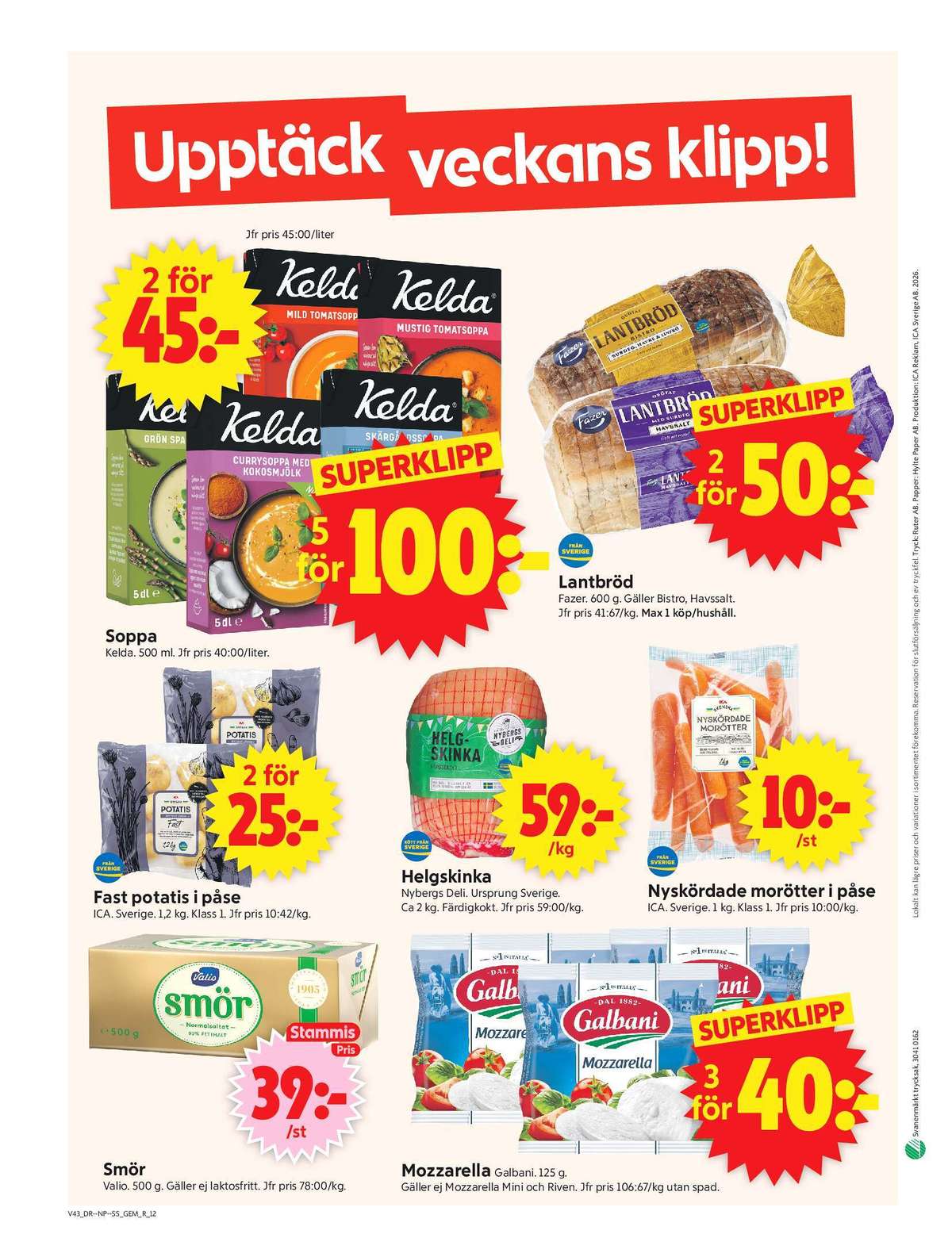 Se ICA Supermarket reklamblad för vecka 43 på Kampanjveckan.se. Se bra erbjudanden på många varor. Läs reklambladet här! Sida 14