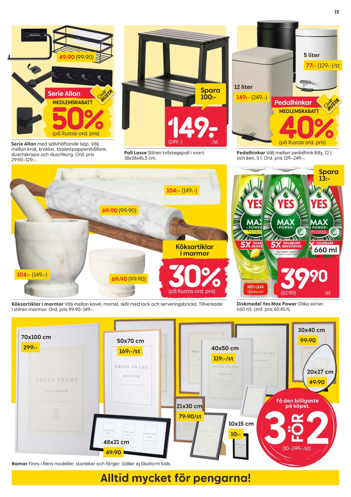 Se Rusta reklamblad för vecka 43 på Kampanjveckan.se. Se bra erbjudanden på många varor. Läs reklambladet här! Sida 15