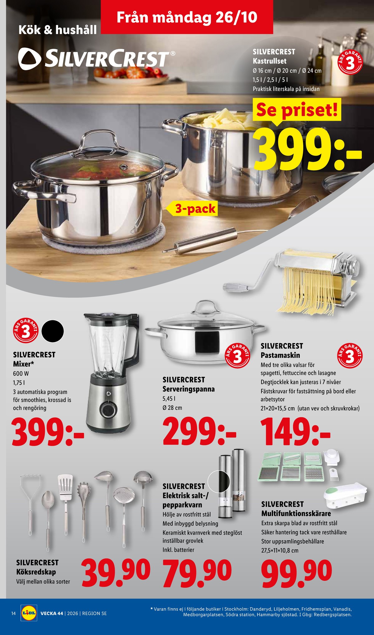 Se Lidl reklamblad för vecka 44 på Kampanjveckan.se. Se bra erbjudanden på många varor, t.ex. köksredskap silvercrest eller grytset silvercrest. Läs reklambladet här! Sida 17
