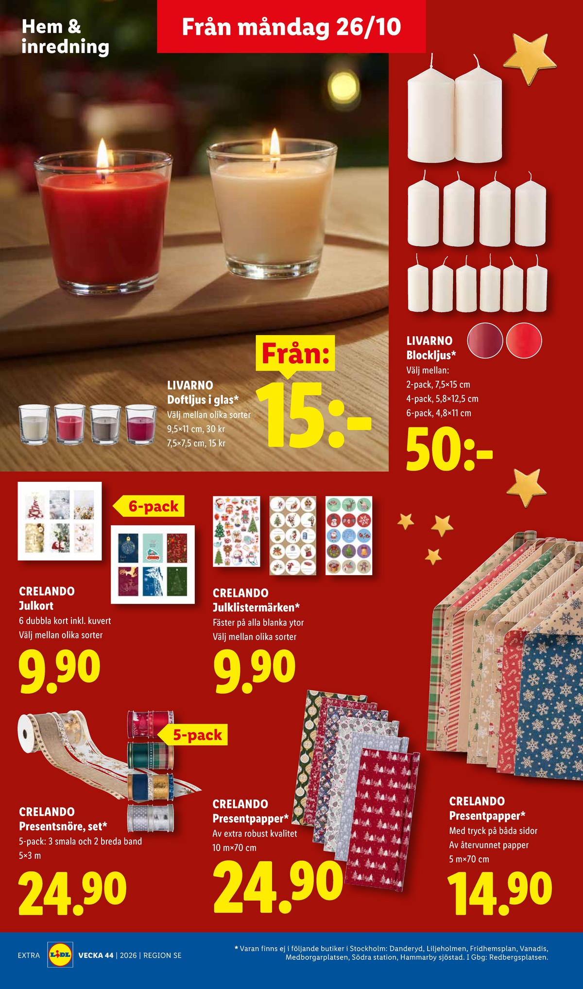 Se Lidl reklamblad för vecka 44 på Kampanjveckan.se. Se bra erbjudanden på många varor, t.ex. presentsnören crelando eller presentpapper crelando. Läs reklambladet här! Sida 20
