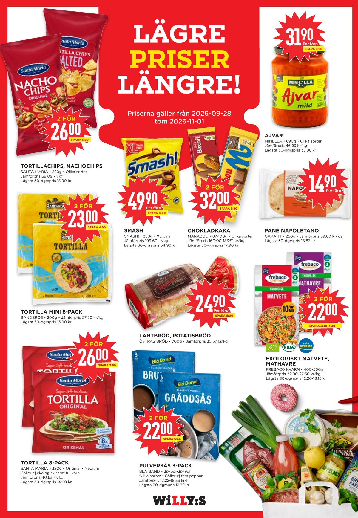 Se WILLY:S reklamblad för vecka 44 på Kampanjveckan.se. Se bra erbjudanden på många varor. Läs reklambladet här! Sida 12