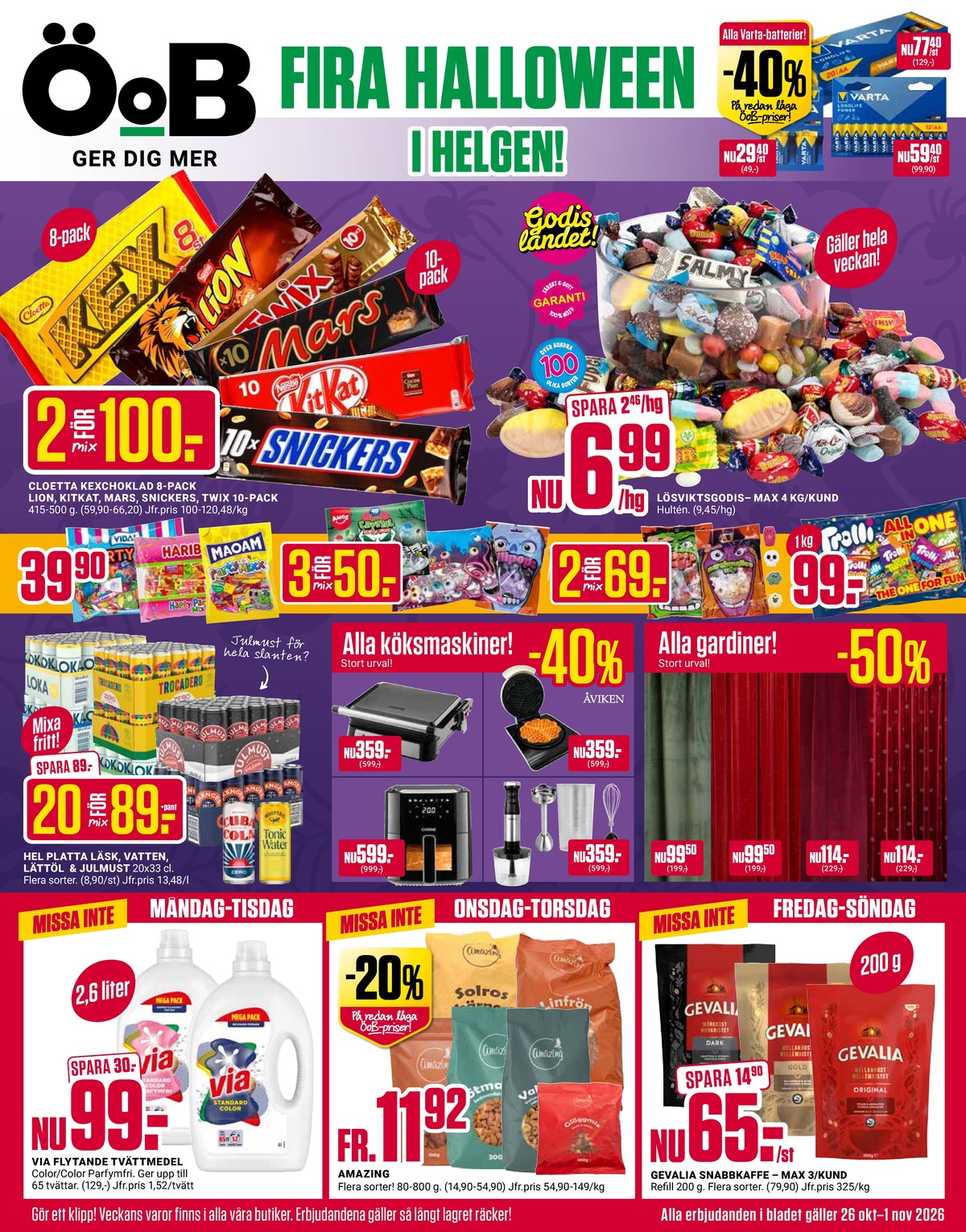 Se ÖoB reklamblad för vecka 44 på Kampanjveckan.se. Se bra erbjudanden på många varor. Läs reklambladet här! Sida 1
