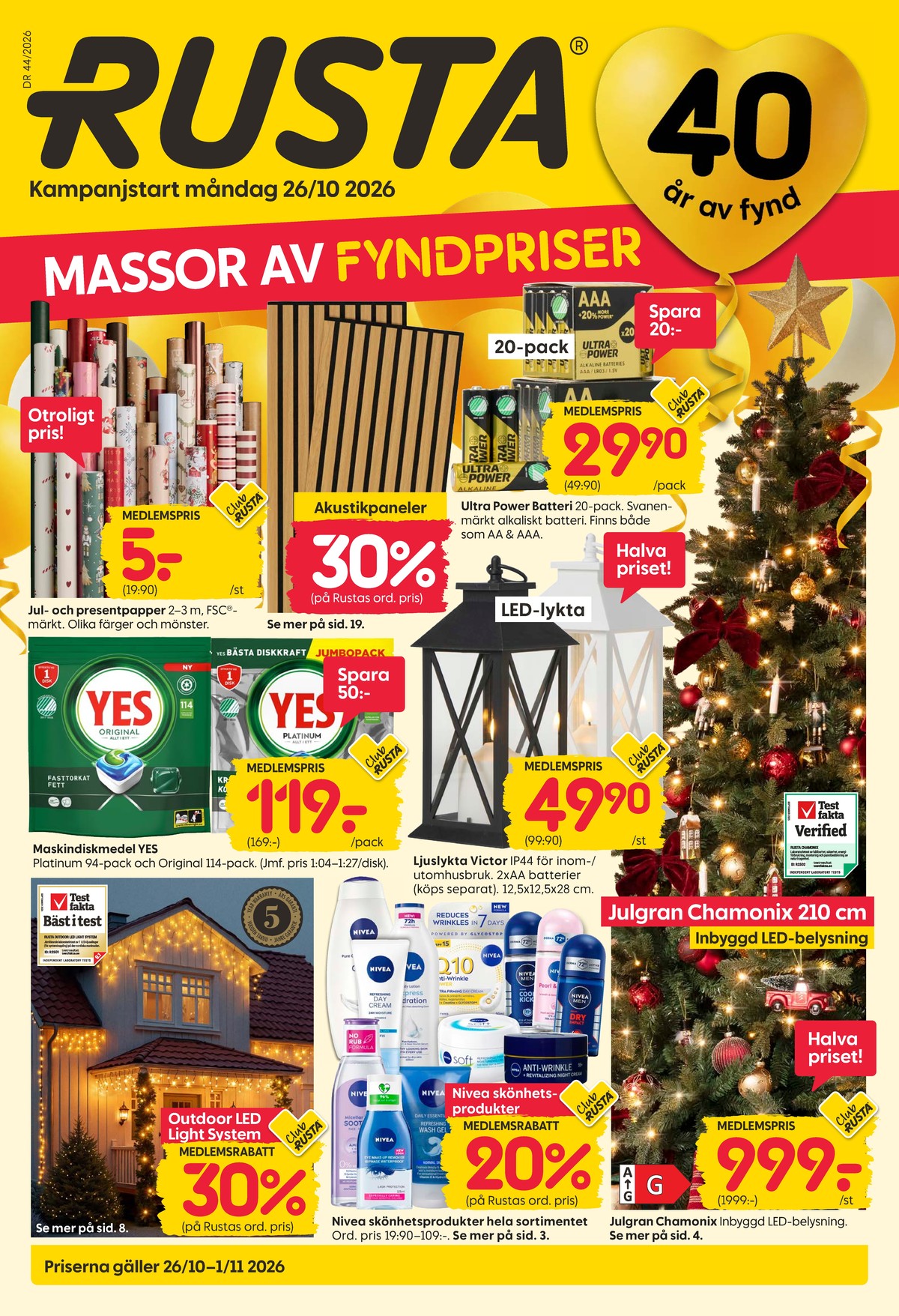 Se Rusta reklamblad för vecka 44 på Kampanjveckan.se. Se bra erbjudanden på många varor. Läs reklambladet här! Sida 1