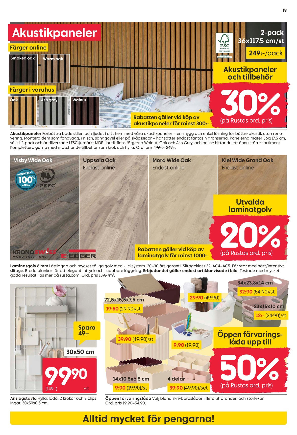 Se Rusta reklamblad för vecka 44 på Kampanjveckan.se. Se bra erbjudanden på många varor. Läs reklambladet här! Sida 19