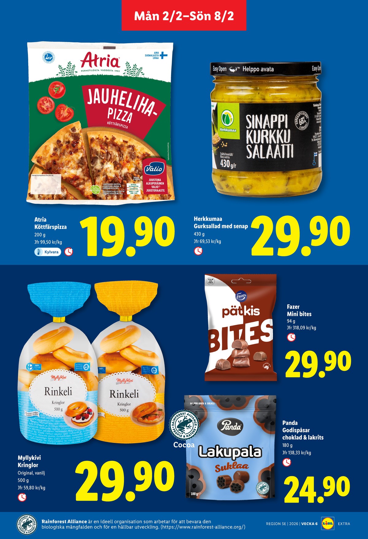 Se Lidl reklamblad för vecka 6 på Kampanjveckan.se. Se bra erbjudanden på många varor, t.ex. chokladbar pätkis eller bagels myllykivi. Läs reklambladet här! Sida 14
