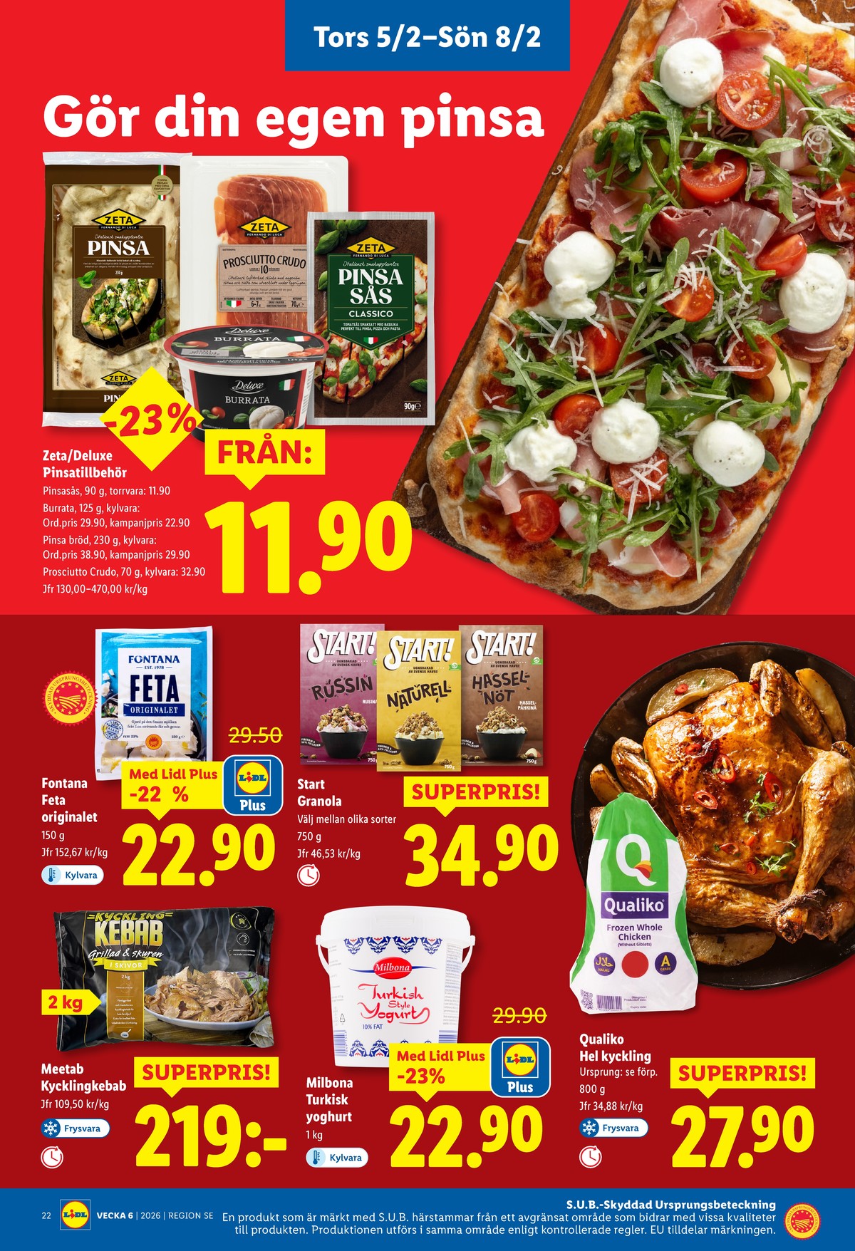Se Lidl reklamblad för vecka 6 på Kampanjveckan.se. Se bra erbjudanden på många varor, t.ex. kycklingkebab meetab eller kyckling qualiko. Läs reklambladet här! Sida 26

