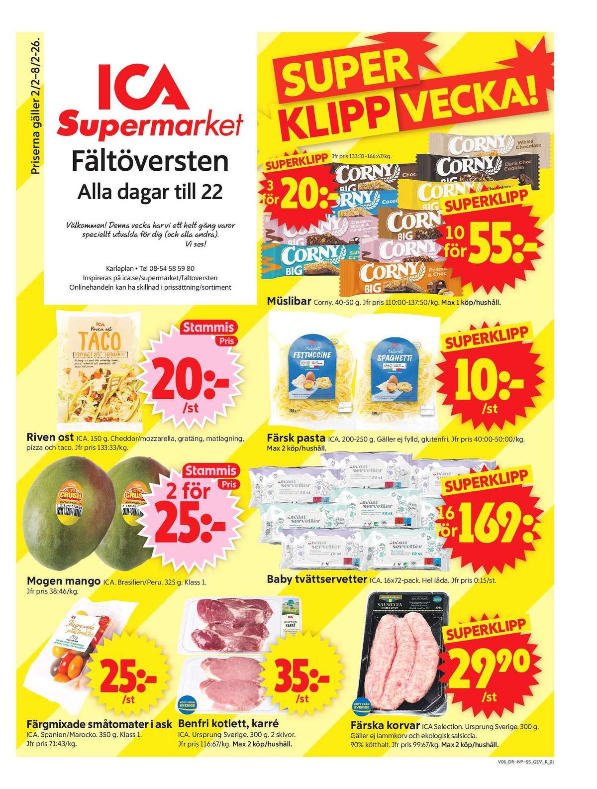 ICA Supermarket reklamblad. Giltig: 02/02/26 - 08/02/26