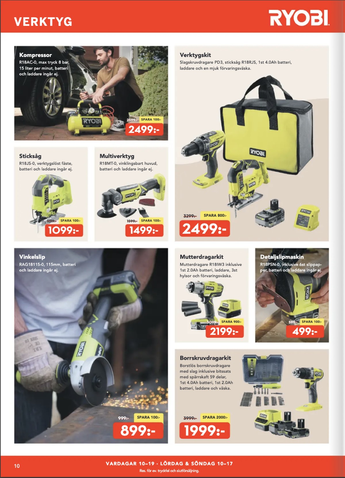 Se Bo Ohlsson reklamblad för vecka 6 på Kampanjveckan.se. Se bra erbjudanden på många varor, t.ex. kompressor ryobi eller multiverktyg ryobi. Läs reklambladet här! Sida 10
