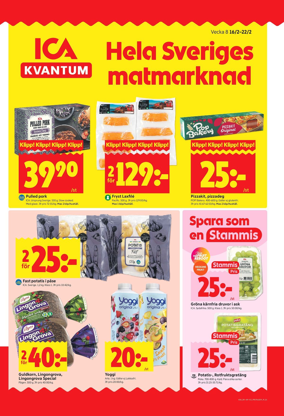 ICA Kvantum reklamblad. Giltig: 16/02/26 - 22/02/26