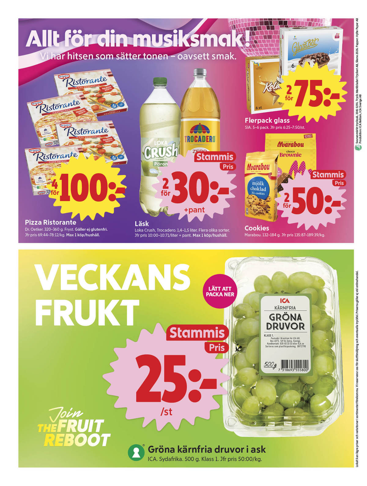 Se ICA Nära reklamblad för vecka 8 på Kampanjveckan.se. Se bra erbjudanden på många varor, t.ex. pizza ristorante eller läskedryck päron. Läs reklambladet här! Sida 8
