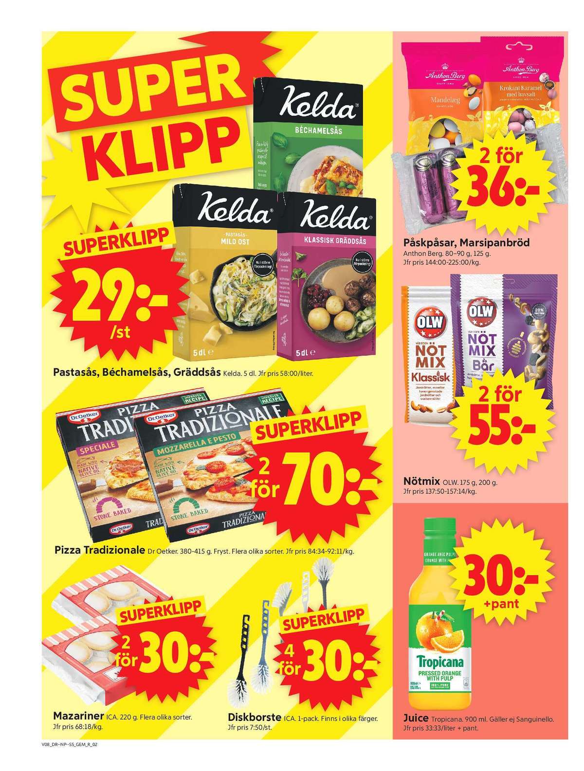 Se ICA Supermarket reklamblad för vecka 8 på Kampanjveckan.se. Se bra erbjudanden på många varor, t.ex. bechamelsås kelda eller pastasås fyra ostar kelda. Läs reklambladet här! Sida 2

