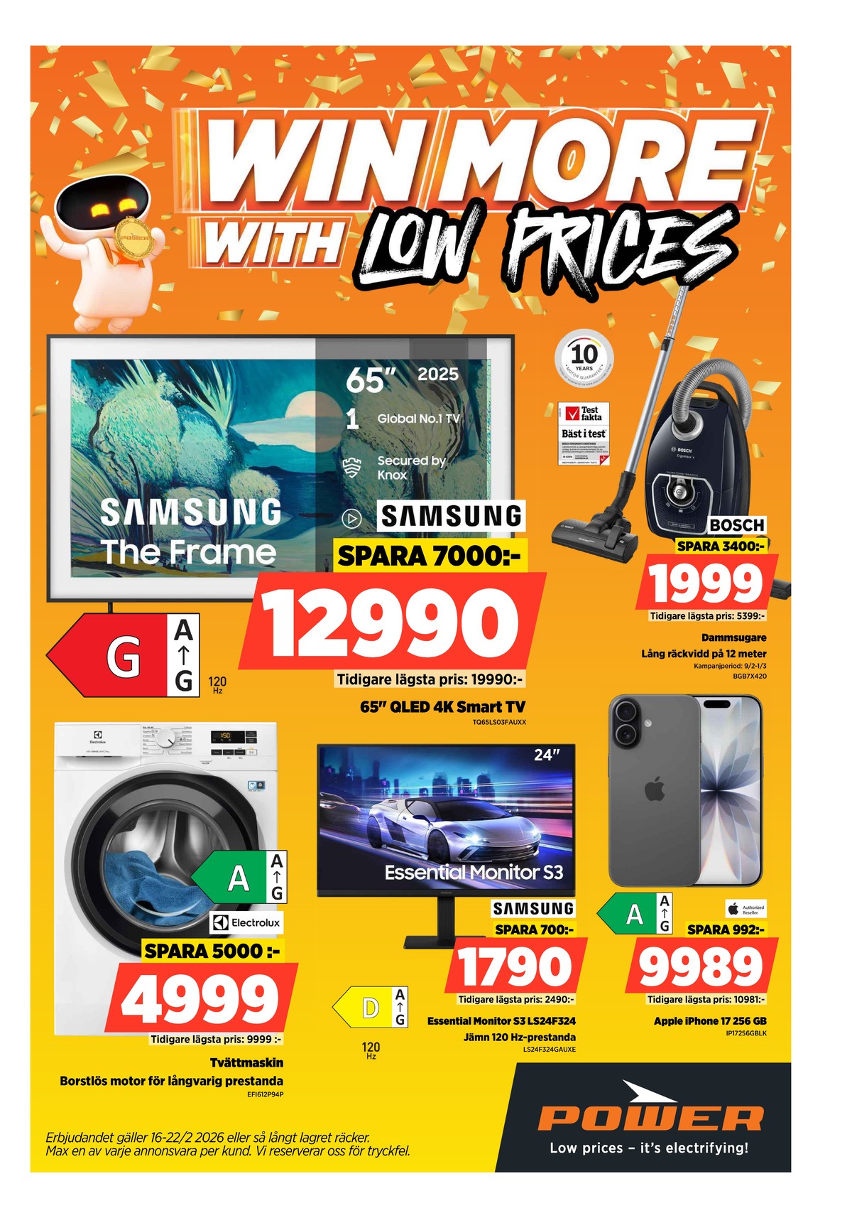 Se Power reklamblad för vecka 8 på Kampanjveckan.se. Se bra erbjudanden på många varor, t.ex. mobiltelefon iphone 17 eller tvättmaskin electrolux. Läs reklambladet här! Sida 1
