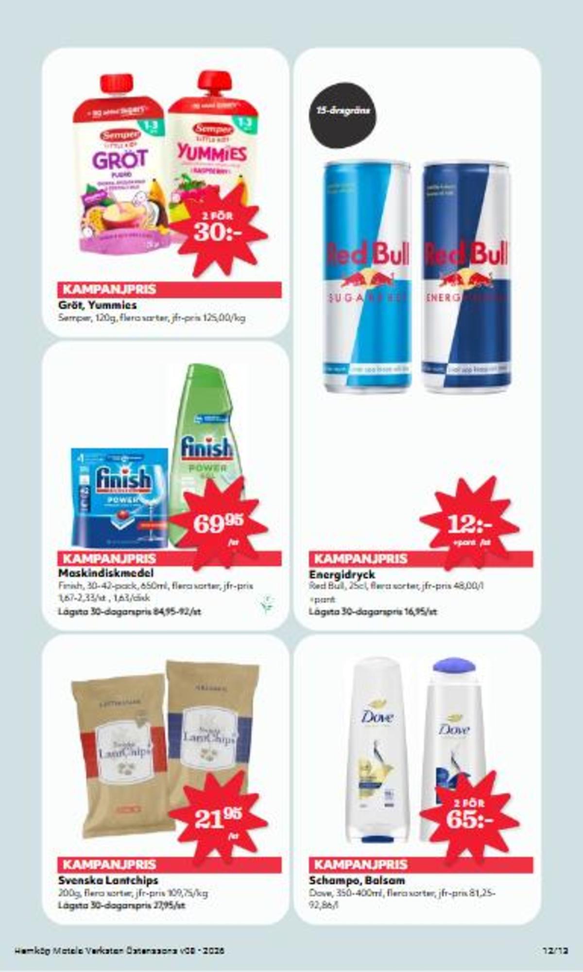 Se Östenssons reklamblad för vecka 8 på Kampanjveckan.se. Se bra erbjudanden på många varor, t.ex. gröt semper eller diskmaskintabs finish. Läs reklambladet här! Sida 12
