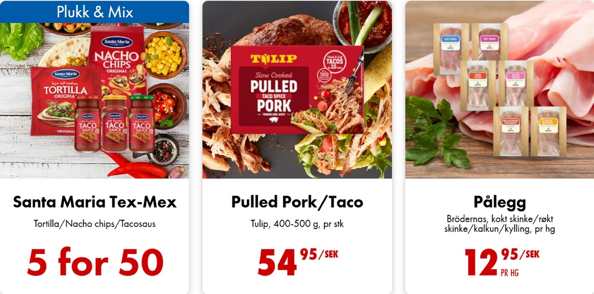 Se Nordby Supermarket reklamblad för vecka 8 på Kampanjveckan.se. Se bra erbjudanden på många varor, t.ex. skinka bröderna nilsson eller tortillas santa maria. Läs reklambladet här! Sida 3

