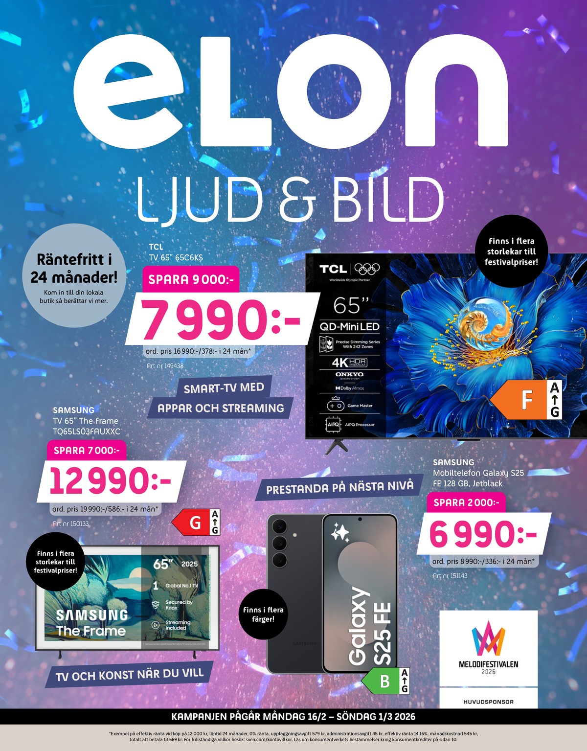 Se Elon reklamblad för vecka 8 på Kampanjveckan.se. Se bra erbjudanden på många varor, t.ex. tv samsung eller tv tcl. Läs reklambladet här! Sida 1
