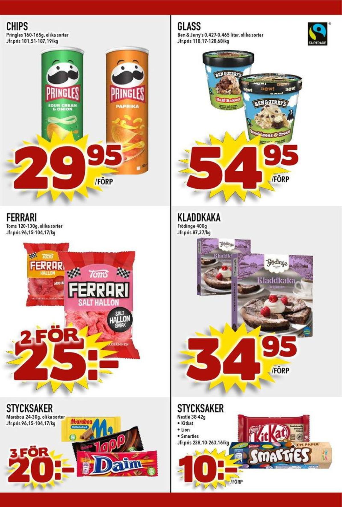 Se MatDax reklamblad för vecka 8 på Kampanjveckan.se. Se bra erbjudanden på många varor, t.ex. kladdkaka frödinge eller chokladbar kit kat. Läs reklambladet här! Sida 22
