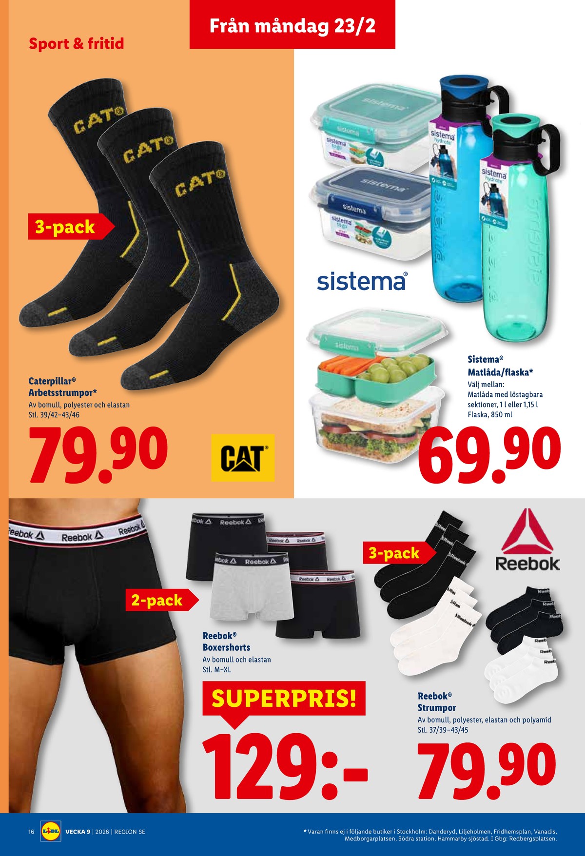 Se Lidl reklamblad för vecka 9 på Kampanjveckan.se. Se bra erbjudanden på många varor, t.ex. strumpor cat eller andra varor. Läs reklambladet här! Sida 19