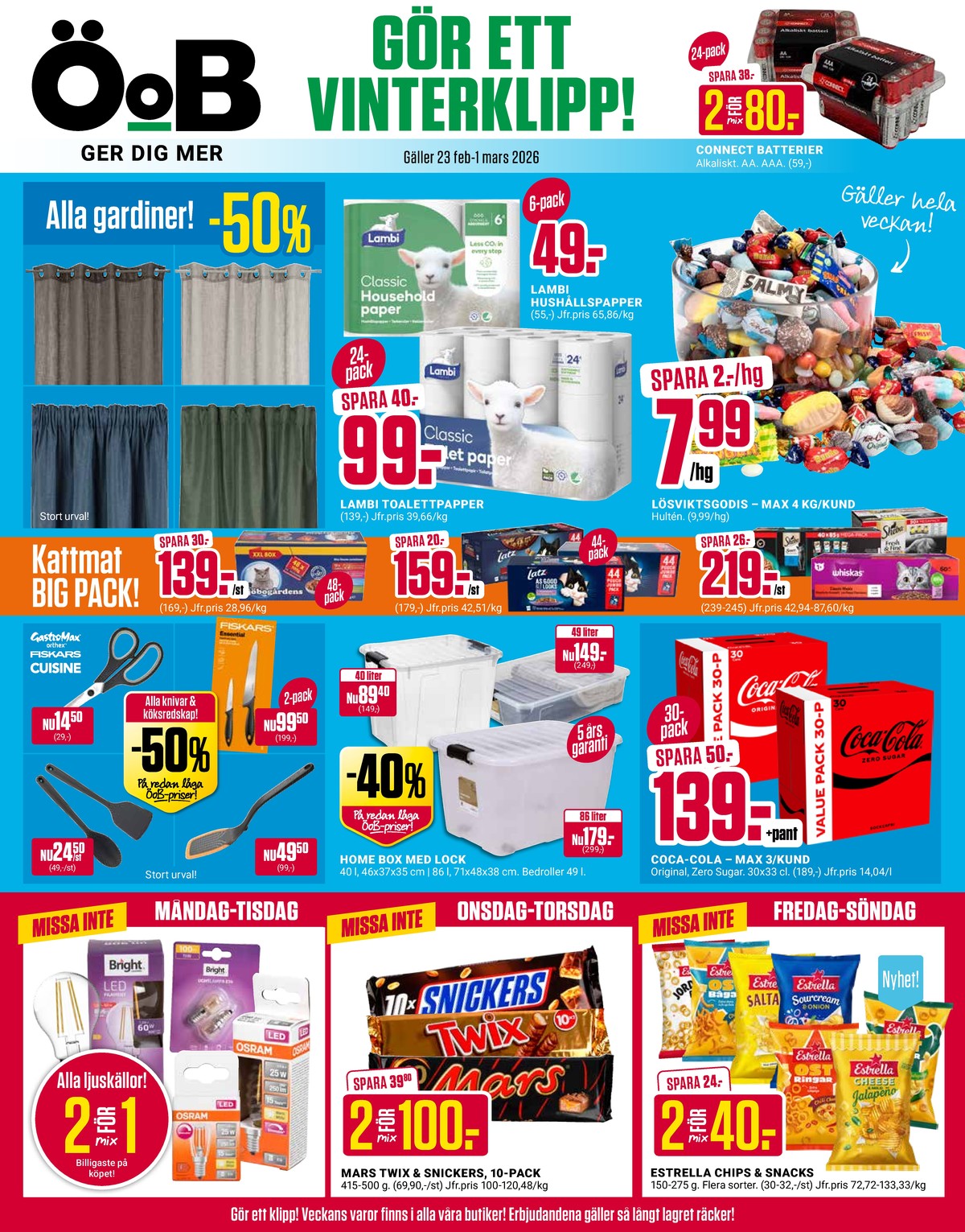 Se ÖoB reklamblad för vecka 9 på Kampanjveckan.se. Se bra erbjudanden på många varor. Läs reklambladet här! Sida 1