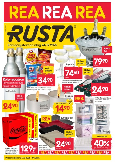 Rusta reklamblad i vecka 1 sida 1