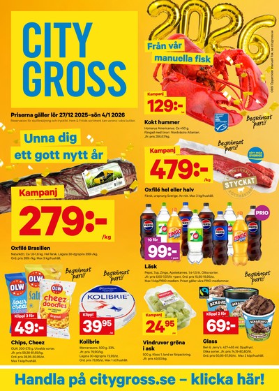 City Gross reklamblad i vecka 1 sida 1