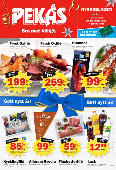 Pekås reklamblad i vecka 1 sida 1