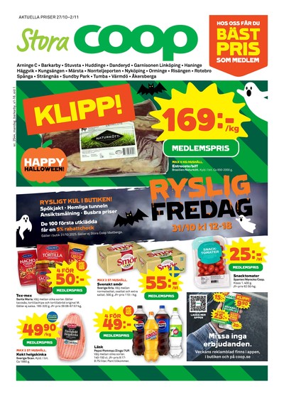 Stora Coop reklamblad. Giltig: 27/10/25 - 02/11/25