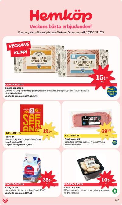 Hemköp reklamblad. Giltig: 27/10/25 - 02/11/25
