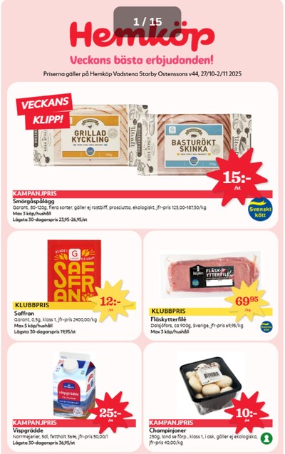 Hemköp reklamblad. Giltig: 27/10/25 - 02/11/25