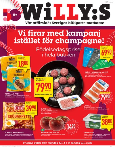 WILLY:S reklamblad. Giltig: 03/11/25 - 09/11/25