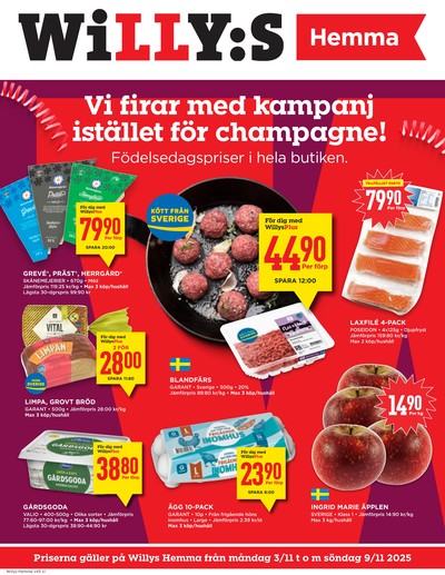 WILLY:S hemma reklamblad. Giltig: 03/11/25 - 09/11/25