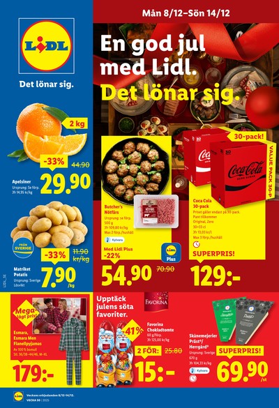 Lidl reklamblad. Giltig: 08/12/25 - 14/12/25