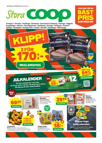 Stora Coop reklamblad. Giltig: 08/12/25 - 14/12/25