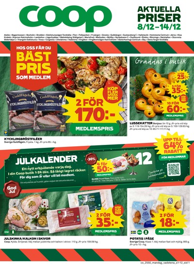 Coop reklamblad. Giltig: 08/12/25 - 14/12/25