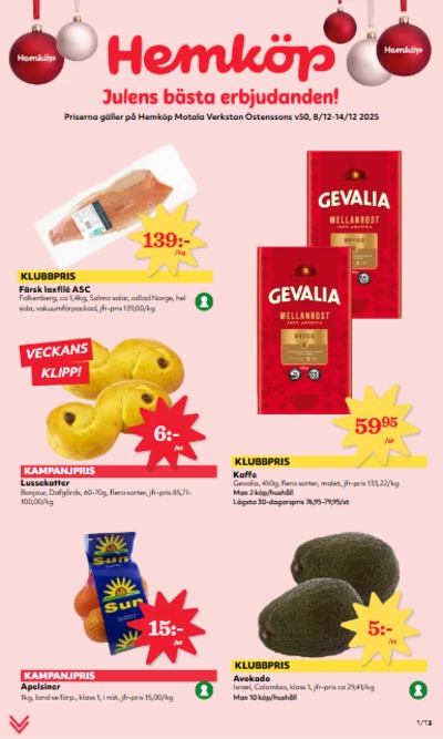 Hemköp reklamblad. Giltig: 08/12/25 - 14/12/25
