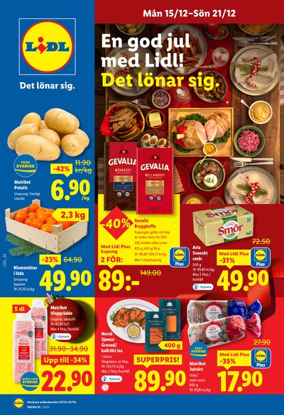 Lidl reklamblad. Giltig: 15/12/25 - 21/12/25
