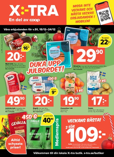 X:-tra reklamblad. Giltig: 15/12/25 - 24/12/25
