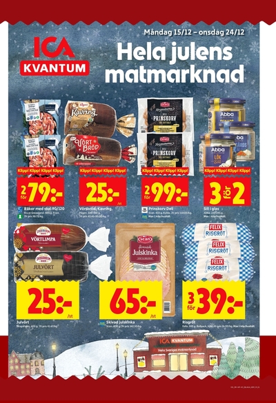 ICA Kvantum reklamblad. Giltig: 15/12/25 - 24/12/25