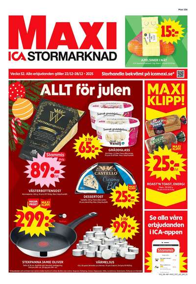 ICA Maxi reklamblad i vecka 52 sida 1