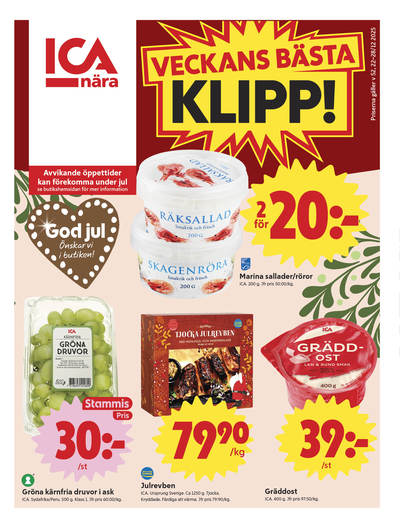 ICA Nära reklamblad i vecka 52 sida 1